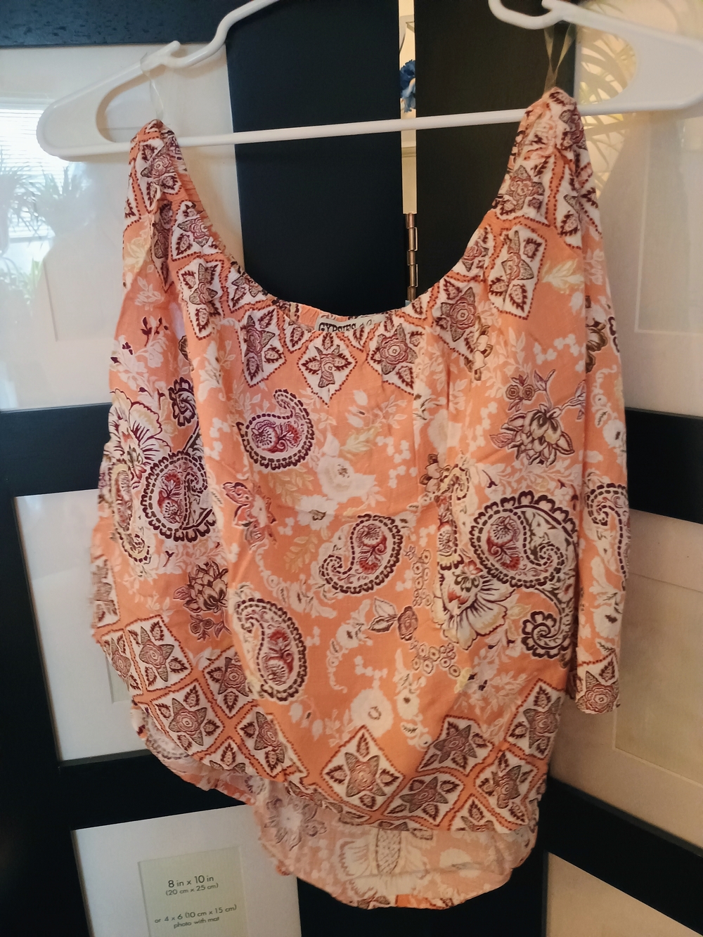 Gypsies & Moondust Coral Paisley Floral Sleeveless Top